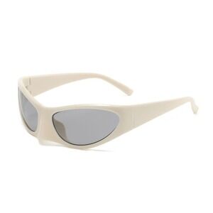 Women Men Sunglasses Fashion‎ Shield Retro Luxury Style Outdoor Beige Frame New